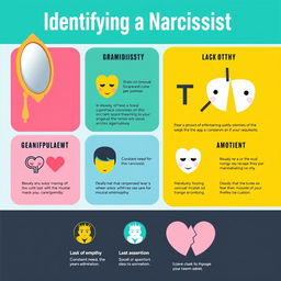 An insightful infographic showcasing the common signs and lies associated with narcissists