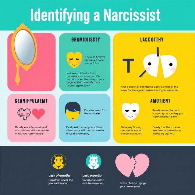 An insightful infographic showcasing the common signs and lies associated with narcissists