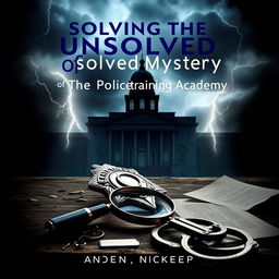 A gripping book cover for 'Solving The Unsolved Mystery of The Police Training Academy'