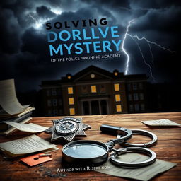 A gripping book cover for 'Solving The Unsolved Mystery of The Police Training Academy'