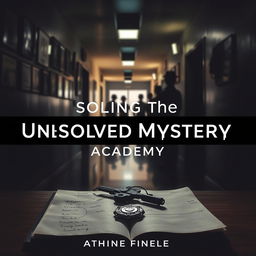 A captivating murder mystery book cover for the title 'Solving The Unsolved Mystery of The Police Training Academy'