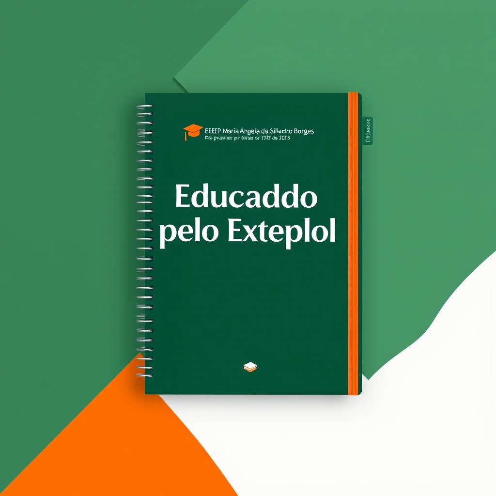A cover design for the 2025 planner of EEEP Maria Ângela da Silveira Borges, featuring the phrase "Educando pelo Exemplo"
