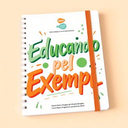 A creative cover design for the 2025 planner of EEEP Maria Ângela da Silveira Borges, featuring the phrase "Educando pelo Exemplo" in artistic and dynamic lettering