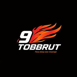 A creative and dynamic logo design for "9A TOBRUT" with the phrases "kelas lain boleh panas kitamah gaya bebas" and "beda kelas ngapain dibahas"