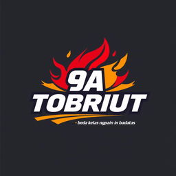 A creative and dynamic logo design for "9A TOBRUT" with the phrases "kelas lain boleh panas kitamah gaya bebas" and "beda kelas ngapain dibahas"