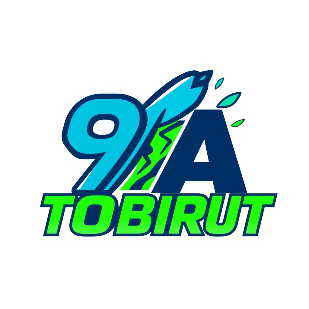 A dynamic and bold logo design for "9A TOBRUT"