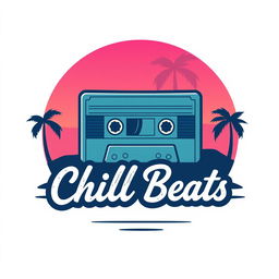 A retro lofi style logo that encapsulates the essence of chill beats and vintage vibes