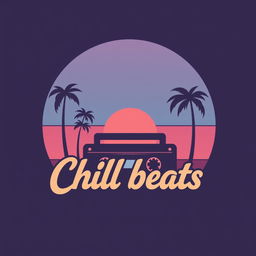 A retro lofi style logo that encapsulates the essence of chill beats and vintage vibes