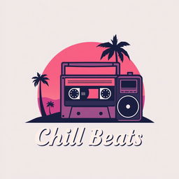 A retro lofi style logo that encapsulates the essence of chill beats and vintage vibes