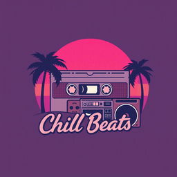 A retro lofi style logo that encapsulates the essence of chill beats and vintage vibes