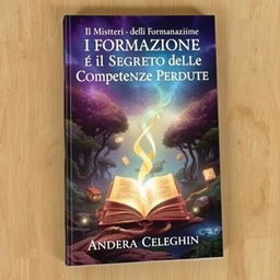 A captivating book cover featuring the title in bold letters at the top: "I Misteri della Formazione e il Segreto delle Competenze Perdute"