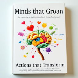 A book cover featuring the title "Minds that Groan, Actions that Transform" prominently displayed