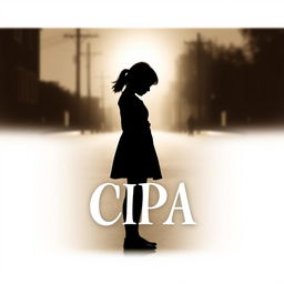 A powerful silhouette of a young woman with CIPA (Congenital Insensitivity to Pain with Anhidrosis), standing at the edge of a shadowy street