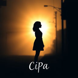 A powerful silhouette of a young woman with CIPA (Congenital Insensitivity to Pain with Anhidrosis), standing at the edge of a shadowy street