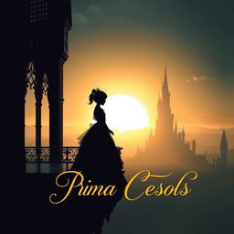 A novel cover showcasing the silhouette of a young girl who has transmigrated into a princess