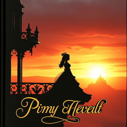 A novel cover showcasing the silhouette of a young girl who has transmigrated into a princess