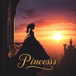 A novel cover showcasing the silhouette of a young girl who has transmigrated into a princess