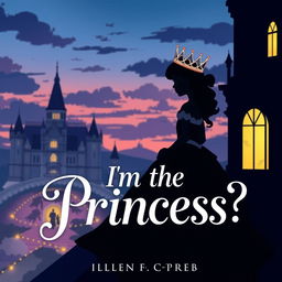 A novel cover illustration of a young girl who has transmigrated into a princess, depicted in a stunning silhouette