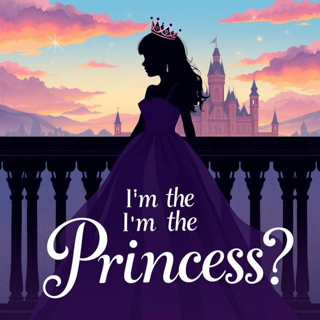 A novel cover illustration of a young girl who has transmigrated into a princess, depicted in a stunning silhouette