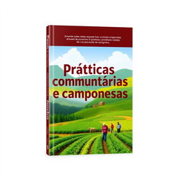 A book cover design featuring the title "Práticas comunitárias e camponesas" prominently displayed