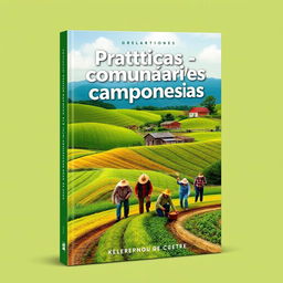 A book cover design featuring the title "Práticas comunitárias e camponesas" prominently displayed