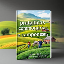 A book cover design featuring the title "Práticas comunitárias e camponesas" prominently displayed