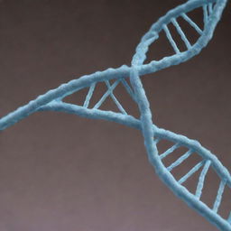 An intricately detailed DNA double helix with clearly labeled sugar-phosphate backbone, nitrogen-containing bases, and the hydrogen bonds.