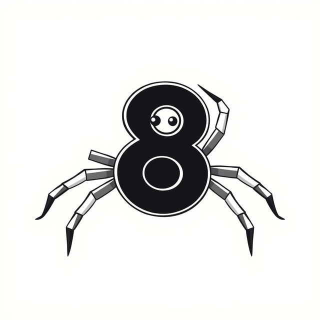 A 2D vector style illustration of a spider holding a figure 8