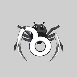 A 2D vector style illustration of a spider holding a figure 8