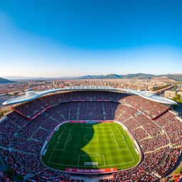 A stunning aerial view of the San Mames football stadium, showcasing its modern architectural design