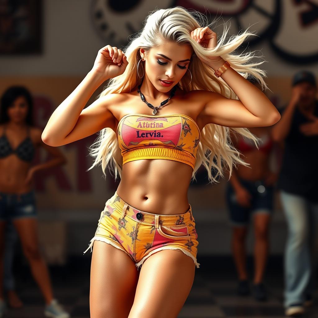 A captivating and realistic Latina funk dancer, radiating dynamism and energy