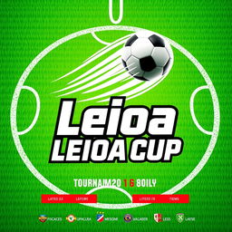 A dynamic and vibrant promotional poster for the "Leioa Cup" football tournament