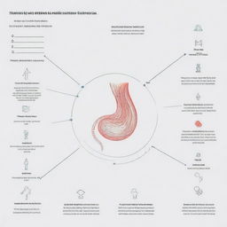 Diagrama detallado que muestra las funciones del oído humano según los términos usados en España. Incluye recogida de ondas sonoras, vibración del tímpano, movimiento de los huesos auditivos, movimiento del fluido en la cóclea y transmisión de señales al cerebro.