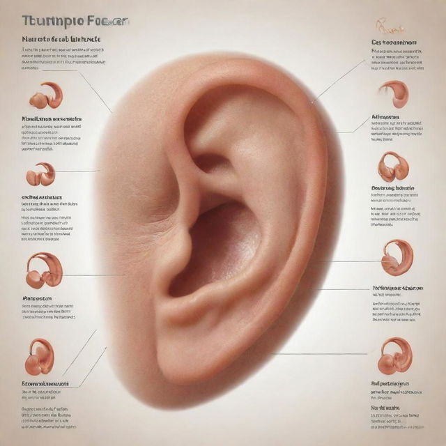 A detailed infographic of the human ear's functions explained in Spanish. Include the functions of hearing, balance, and localizing sound in the surrounding environment.