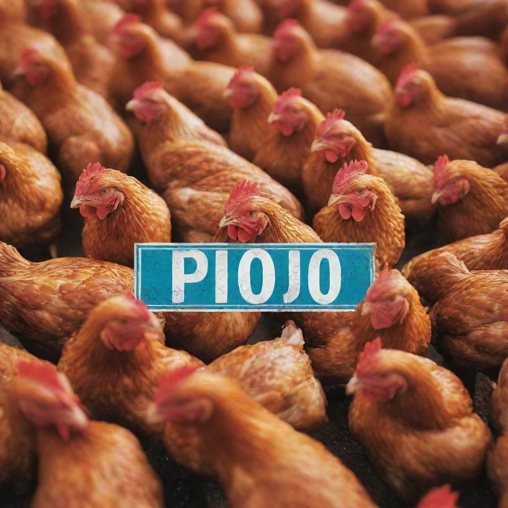 A vibrant and attention-grabbing image of a chicken sale with the text 'Pio Pio'