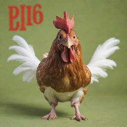 A lively image of a chicken with the text 'Pio Pio'