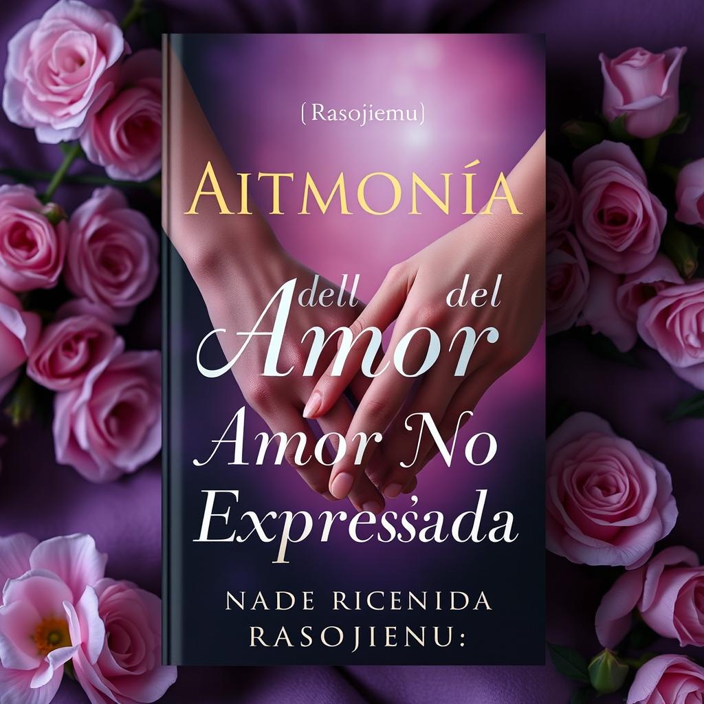 A novel cover for "Armonía del Amor No Expresada" by Rasojienu_ with an elegant title font in gold, silver, or white