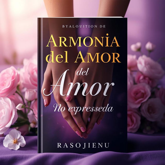 A novel cover for "Armonía del Amor No Expresada" by Rasojienu_ with an elegant title font in gold, silver, or white