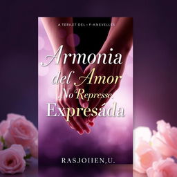 A novel cover for "Armonía del Amor No Expresada" by Rasojienu_ with an elegant title font in gold, silver, or white