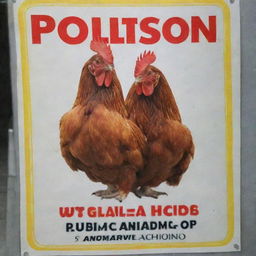 Un atractivo cartel en español que anuncia 'Pollos Pio Pio' a la venta en un galpón