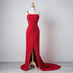 Elegant red dress on a mannequin