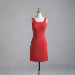 Elegant red dress on a mannequin