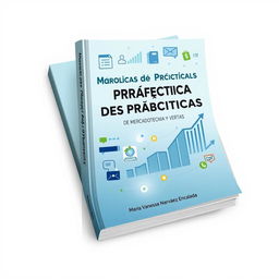 Cover design for a book titled "Manual de Prácticas de Casos Prácticos de Mercadotecnia y Ventas" by author María Vanessa Narváez Encalada