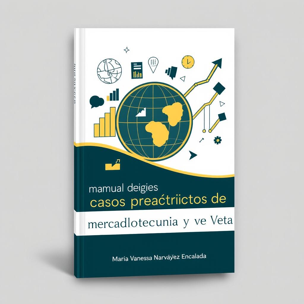 Book cover design for the title "Manual de Casos Prácticos de Mercadotecnia y Ventas" by María Vanessa Narváez Encalada