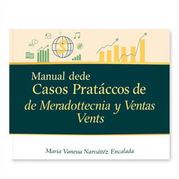 Book cover design for the title "Manual de Casos Prácticos de Mercadotecnia y Ventas" by María Vanessa Narváez Encalada