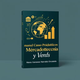 Book cover design for the title "Manual de Casos Prácticos de Mercadotecnia y Ventas" by María Vanessa Narváez Encalada