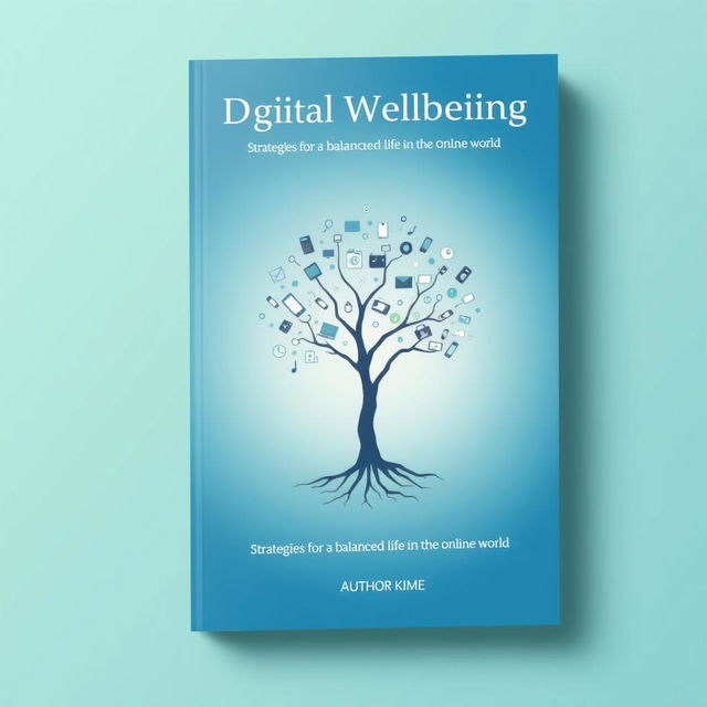 A book cover design for 'Digital Wellbeing: Strategies for a Balanced Life in the Online World'