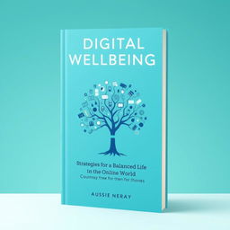 A book cover design for 'Digital Wellbeing: Strategies for a Balanced Life in the Online World'