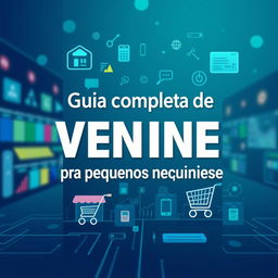 An eye-catching ebook cover for "Guia completo de vendas online pra pequenos negocios"