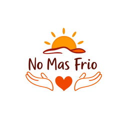 A logo design for a foundation named "No Más Frío", which focuses on donating blankets and providing warmth and care to people in need